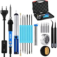 Kit del soldador- Dr.meter 19 en 1 220V 60W con Caja de herramientas- 5 PCS Puntas diferentes temperatura ajustable con…